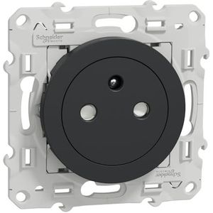 Schneider Electric - Odace - 2P+T vlak stopcontact - antraciet - snelle aansluiting - S540052