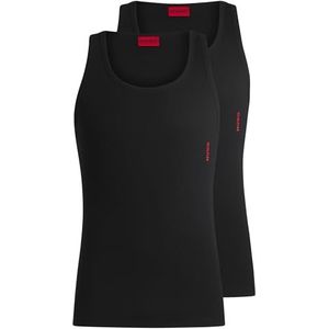 HUGO Tanktops voor heren, verpakking van 2 stuks, zwart.