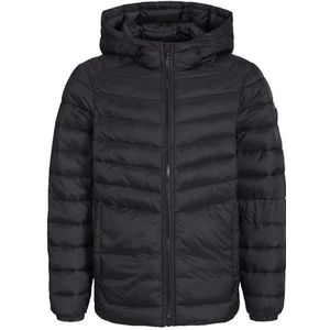 Jack & Jones Jjesprint Puffer Hood Jnr Gewatteerde jas voor jongens, Zwart/Detail: effen