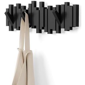 Umbra Sticks 318211-040 Wandkapstok met 5 inklapbare haken, zwart