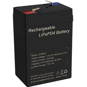 AFTERTECH Lifepo4 6 V 6 Ah oplaadbare lithium-ijzerfosfaatbatterij 2000 + diepe cycli 12,8 V 38 W