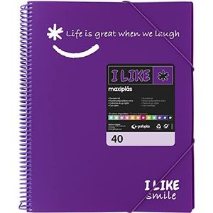 Grafoplás 39224035 snelhechter A4, 40 hoesjes, polypropyleen, I Like Smile, violet