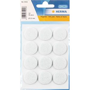 HERMA 12 stuks viltglijders rond Ø 22 mm wit 15002