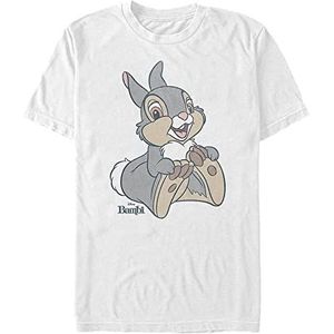 Disney Bambi Big Thumper T-shirt met korte mouwen bio uniseks, Wit