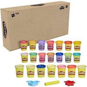 Play-Doh Vrolijke kleuren, 21 potten, modelleermassa, glitter, metallic, artistieke activiteit voor kinderen vanaf 3 jaar, niet giftig, F5735, Eén maat, meerkleurig