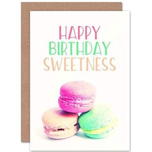 Happy Birthday Sweetness Cake Blank Groeting Card Gelukkig
