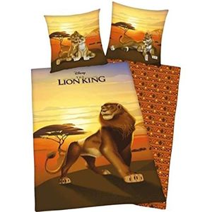 Disney Dekbedovertrek en kussensloop, motief: De Koning van de Leeuw, voor jongens, bruin