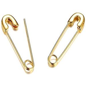 Minimalistische creolen van roestvrij staal, punk verguld, voor dames, tieners, meisjes, 33 mm, 14 karaat goud, 14K Goud
