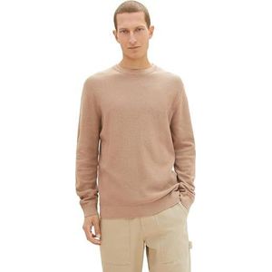 TOM TAILOR Basic herentrui, katoen, 31089-Hazel Brown Melange, 3XL, 31089-hazelnootbruin gemêleerd