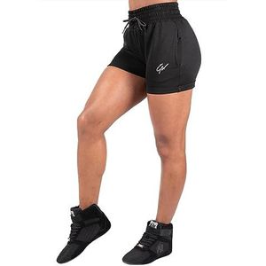 Gorilla Wear Pixley sweatshorts - zwart - shorts korte shorts ademend voor sport dagelijks gebruik vrije tijd workout met logo voor bewegingsvrijheid van katoen polyester comfortabel, zwart.