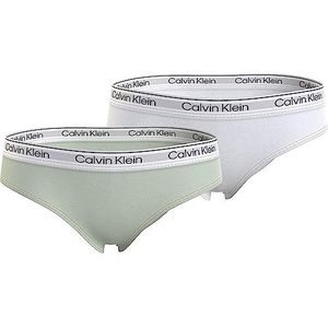 Calvin Klein Bikini Culotte Fille, Dustylime/Pvhwhite, 8-10 ans