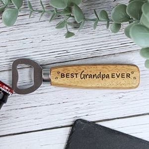 eBuyGB ""Best Grandpa Ever"" gegraveerde houten flesopener - Vaderdagcadeau - verjaardagscadeau voor hem - Design #2