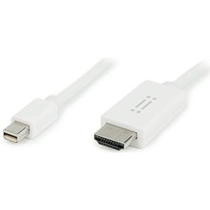 aiino - 2 m kabel, MDP naar HDMI-accessoires met audio, ondersteunt Full HD 1080p en 3D-weergave, compatibel met Apple Thunderbolt PC - wit