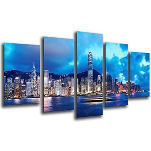 Hongkong fotobord, nachtschraper totale grootte 165x62cm XXL