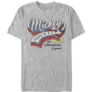 Disney T-shirt à manches courtes unisexe Mickey Classic Baseball Americana Organic, Melange Grey, L