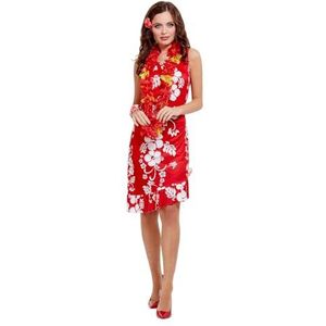 Smiffys Hawaiiaans schoonheidskostuum, rood, met jurk, baret en armband M