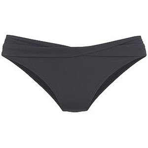 s.Oliver Spain bikinibroek voor dames met gedraaide manchetten, zwart.
