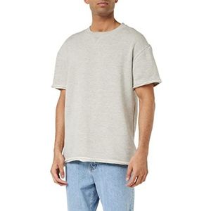 Urban Classics Heren visgraatshirt badstof T-shirt, lichtgrijs (00143)