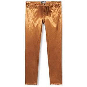 Love Moschino Skinny Five Pocket Broek met Logo Tab on Back Riem Dames Jeans, Rust Bruin