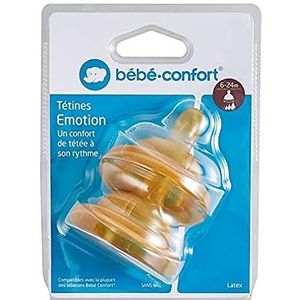 Bébé Confort Maternity fopspeen van latex, T2, 3 snelheden, transparant, 6-24 maanden, 2 stuks