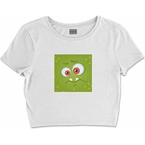 Bona Basics, Basic T-shirt met digitale print voor dames, 100% katoen, wit, casual, maat: XL, wit, XL korte taille, Wit