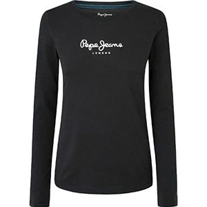 Pepe Jeans New Virginia LS PL502755 shirt met lange mouwen wit, zwart.