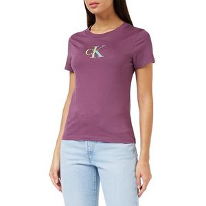 Calvin Klein Jeans T-shirt met kleurverloop Ck T-shirts S/S dames, Amarant