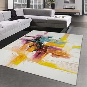 Tapijt Design kleurrijk, logeerkamer & woonkamer | Abstract, meerkleurig, crèmekleurig, violet, afmeting 160 x 230 cm