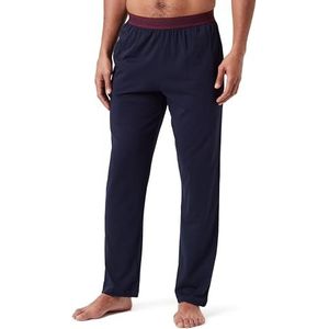 Dagi Pyjamabroek voor heren van eenvoudig gebreid met elastische tailleband, Navy Blauw