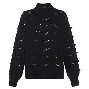 faina Pull en tricot vintage pour femme Noir Taille XL/XXL, Noir, XL