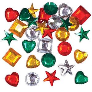 Baker Ross Acryl-sieraden, zelfklevend, voor Kerstmis (pakket met 200 stuks) - voor kinderen AW927