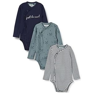 Dirkje 3-pack baby jongens onderhemden donkerblauw/groen/wit, 3 maanden, donkerblauw/groen/wit