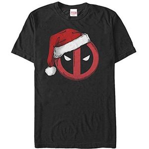 Marvel Deadpool Santa Hat Unisex T-shirt met korte mouwen, zwart, XL, SCHWARZ