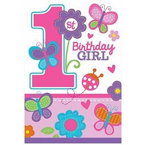 amscan Uitnodigingskaarten en enveloppen, uitgesneden, Sweet Birthday Girl