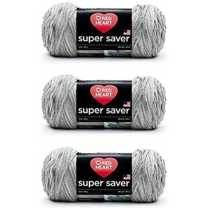 Red Heart Super Saver acryl-speksteenwol, 4 medium, gekamd, 360 m, 3 verpakkingen