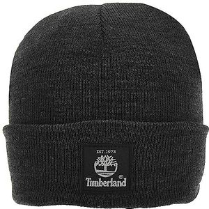 Timberland Short Watch Cap With Woven Label winterhoed heren, Grijze houtskool chinese, Eén maat