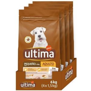 Ultima Voedsel voor honden, mini, volwassenen, met kip, verpakking van 4 x 1,5 kg