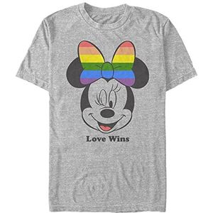 Disney Mickey Classic Love Wins Organic T-shirt à manches courtes unisexe, Mélange de gris., L