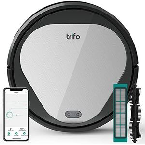 TRIFO Emma Robotstofzuiger, 3000 Pa, looptijd van 110 minuten, werkt met Alexa en Google Home en WLAN 2,4 GHz, ideaal voor dierenharen, harde vloeren en laagpolige tapijten, grijs