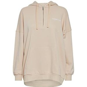 THEJOGGCONCEPT Jcsafine Dameshoodie met halve rits, 151308/Doeskin