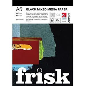 Frisk A5-papier, zwart, 250 g/m², 30 vellen