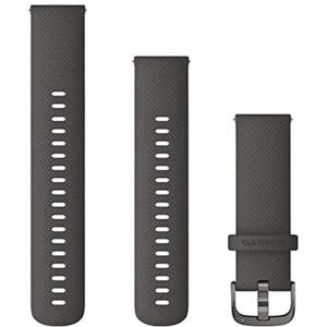 GARMIN Quick Release Siliconen armband 18 mm grijs met leisteen grijze sluiting, zestien if grijs