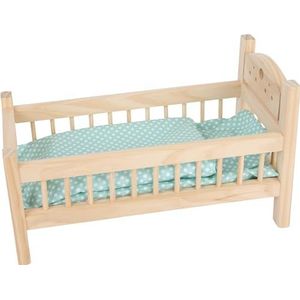 Small Foot - Houten Poppenbed Natuurlijk met Beddengoed, 4ld