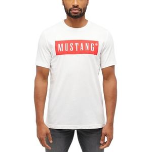 MUSTANG T-shirt Austin en coton pour homme - Coupe droite - Tailles S à 3XL - Blanc et noir, Cannoli Cream 2084, S