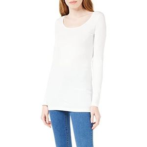 Vero Moda Vmmaxi My Ls damestop met lange mouwen en U-hals, Wit (helder wit)