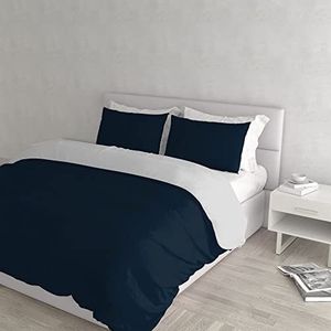 Italian Bed Linen Beddengoed voor tweepersoonsbed, blauw/grijs, 250 x 200 cm