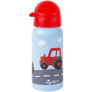 SIGIKID 25379 Roestvrijstalen drinkfles met tractormotief, 400 ml, aanbevolen voor kinderen vanaf 1 jaar, robuust, lekvrij, onbreekbaar