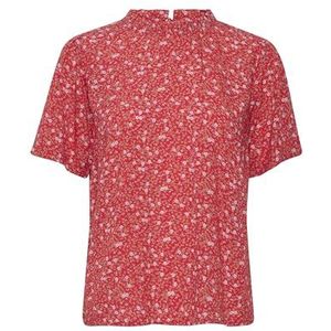 Cream crkatinka dames blouse, rood, kleine bloem