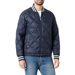 Tommy Hilfiger Bombardier Universiteit Omkeerbaar Isolerend Jas voor Heren, Desert Sky