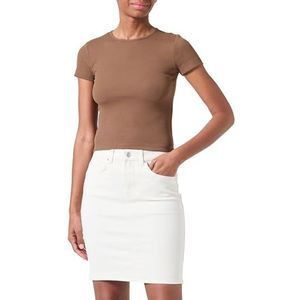 ONLY Onlwonder Hw Dnm Skirt Pim Noos Jeansrok voor dames, Beige